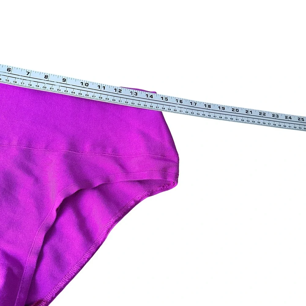 SKIMS Knit Swim High Neck Top and Briefs Set Lollipop Purple Pink XL NEW